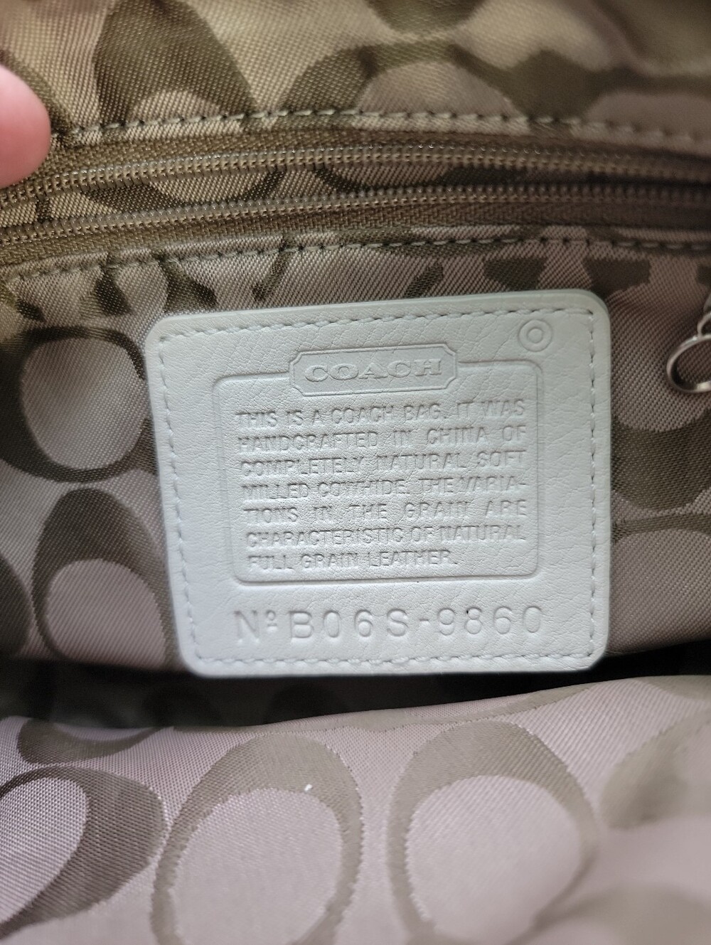 Y2k COACH Demi Baguette Purse Bone Pebbled Leather - Picture 12 of 15